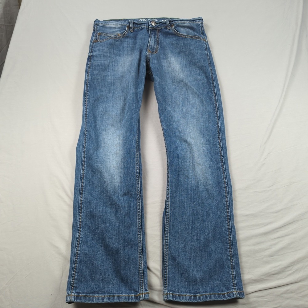 Wrangler Jeans Mens 34x30 Blue Retro Slim Straight Western Cowboy Stretch‎